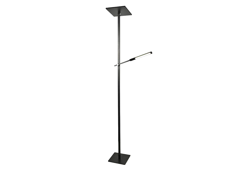 Ideal - Czarna lampa stojąca LED z metalu wys. 180 cm Fabas Luce - 2 światła 40 W i 8 W ze zintegrowaną diodą LED 3000 K 4540039 - obrazek 1
