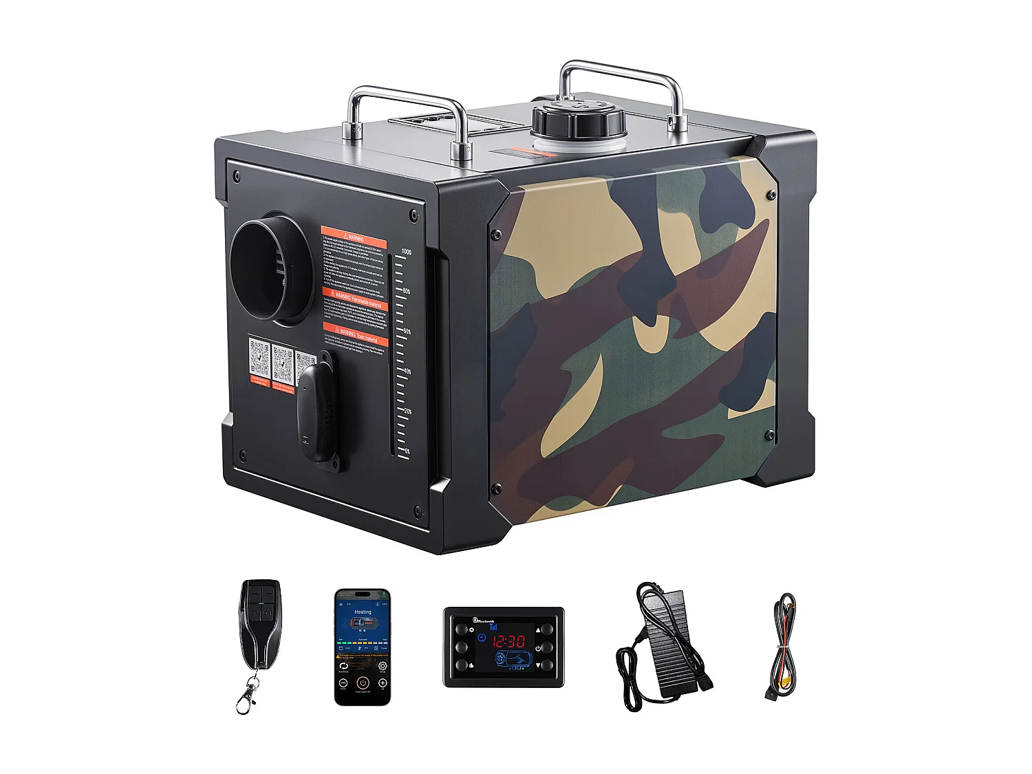 Grzejnik Diesla SucceBuy 8 kW DC 12 V/24 V, Grzejnik Powietrza Diesla All-in-One Przenośny, z Sterowaniem przez Aplikację Bluetooth, dla Ciężarówki Kampera 4712999 - obrazek 1