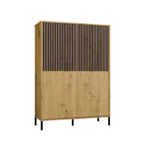 KAMARO Witryna 4D Slim | Dąb Artisan | 103.5x40x147.5 cm | 4 Drzwi Gładkie/Ryflowane 4078498 KAMARO Witryna 4D Slim | Dąb Artisan | 103.5x40x147.5 cm | 4 Drzwi Gładkie/Ryflowane 4078498