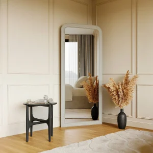 Duże lustro z drewna paulowni – szer. 80 x wys. 180 cm – Biały mat – HELOISE 3688146 Duże lustro z drewna paulowni – szer. 80 x wys. 180 cm – Biały mat – HELOISE 3688146