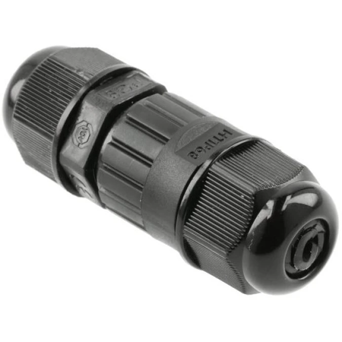 Mufa kablowa z dławikami na kable do 3x0,5‑1,0mm2 hermetyczna IP65 prosta czarna GTV - obrazek 1
