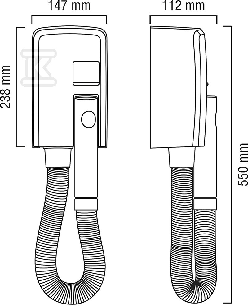 Suszarka basenowa do włosów 1200 W HOTELLO Valera Srebrna 58320120 - obrazek 2