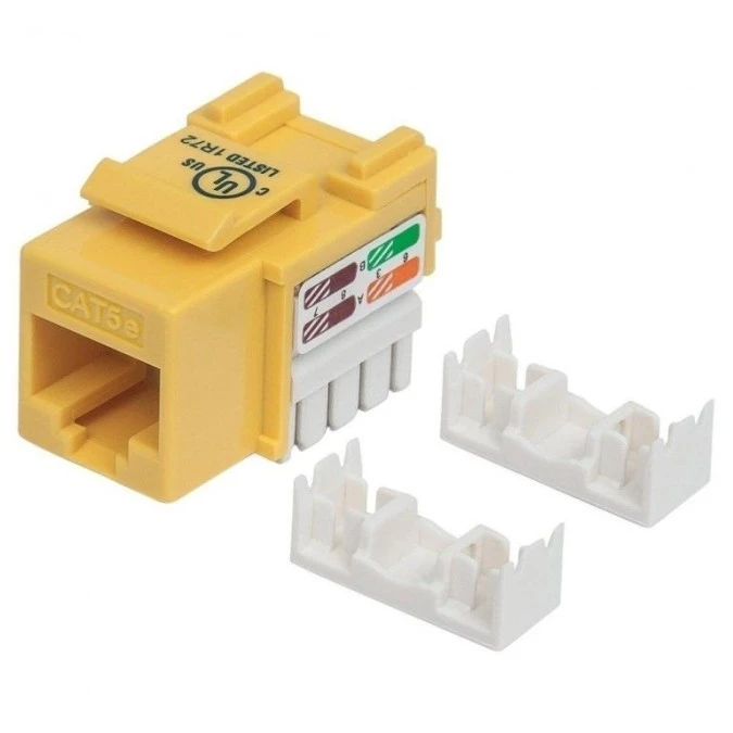 Moduł Keystone RJ45 UTP Cat5e Żółty Punch‑Down - obrazek 1
