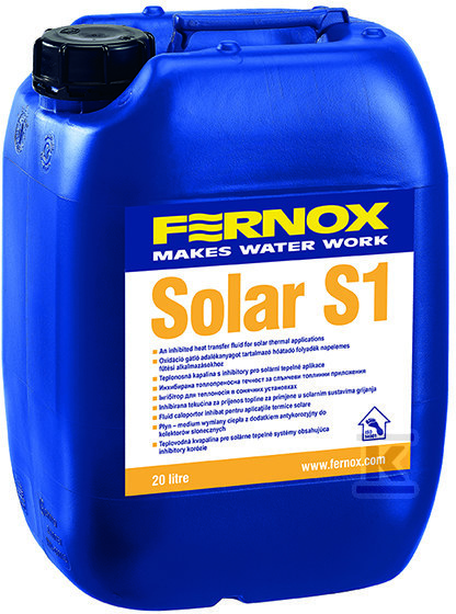 Płyn, preparat, czynnik, glikol solarny do kolektorów + inhibitor FERNOX S1 20 L, kanister 59244 - obrazek 1
