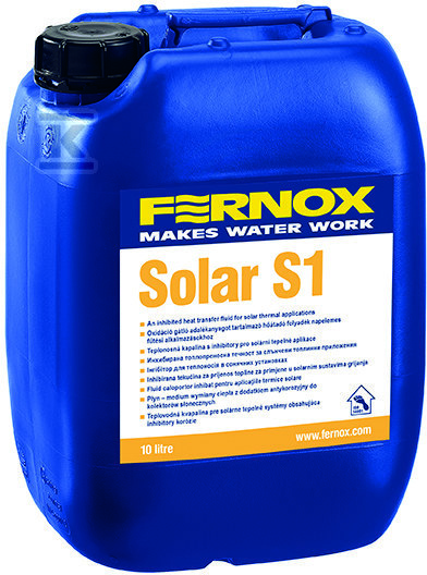 Płyn, preparat, czynnik, glikol solarny do kolektorów + inhibitor FERNOX S1 10 L, kanister 59245 - obrazek 1