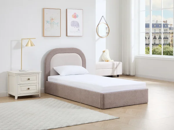 Łóżko z pojemnikiem 90 x 190 cm – Tkanina – Taupe i Beżowy – IDONO 4331543 Łóżko z pojemnikiem 90 x 190 cm – Tkanina – Taupe i Beżowy – IDONO 4331543