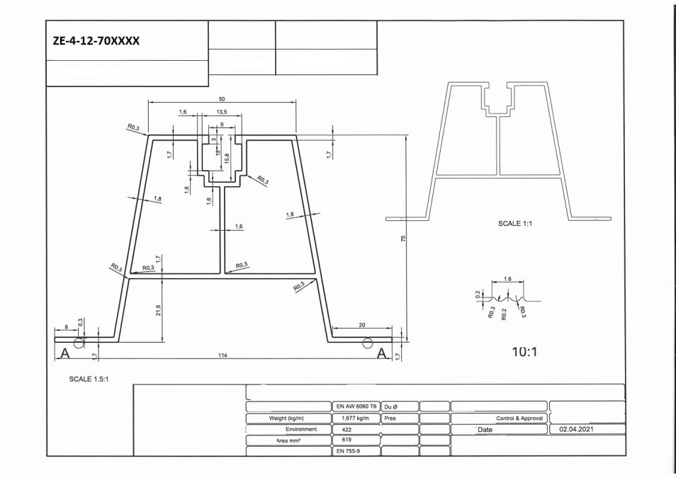 Mostek Trapezowy Wys=70mm L:400mm bez EPDM - obrazek 3