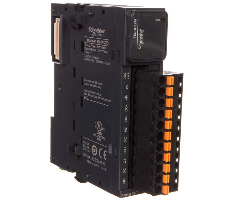 Moduł 2‑wyjścia analogowe zaciski sprężynowe Modicon TM3‑2 TM3AQ2G - obrazek 1