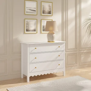 Komoda z 3 szufladami – Biała – ILIZANA 3801196 Komoda z 3 szufladami – Biała – ILIZANA 3801196