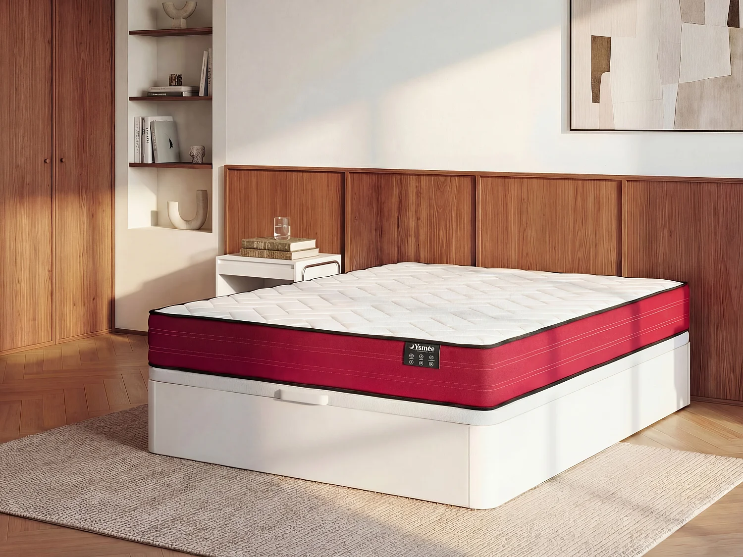 Materac 160 x 200 cm z sprężynami kieszeniowymi, grubość 20 cm – JUBIA od marki YSMÉE 4639700 - obrazek 1