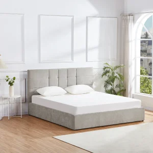 Łóżko ze skrzynią 160 x 200 cm – Tkanina – Szary – HOPEYA Pascala Morabito 3792968 Łóżko ze skrzynią 160 x 200 cm – Tkanina – Szary – HOPEYA Pascala Morabito 3792968