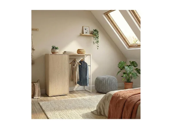 KADRA 100x85cm Wieszak na ubrania na strych z szafą i schowkiem 4903428 KADRA 100x85cm Wieszak na ubrania na strych z szafą i schowkiem 4903428