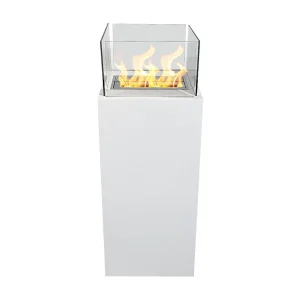 Ischia White 40x40x115 Kominek bioetanolowy do użytku wewnątrz i na zewnątrz, stojący 4902248