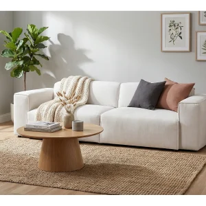 HUNZA – sofa 3-osobowa z funkcją spania 152×202 cm, tkanina Fjord 23 biała 4904478 HUNZA – sofa 3-osobowa z funkcją spania 152×202 cm, tkanina Fjord 23 biała 4904478