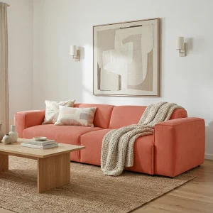HUNZA – sofa 3-osobowa z funkcją spania 152×202 cm, tkanina Fjord 56 różowa 4908315 HUNZA – sofa 3-osobowa z funkcją spania 152×202 cm, tkanina Fjord 56 różowa 4908315