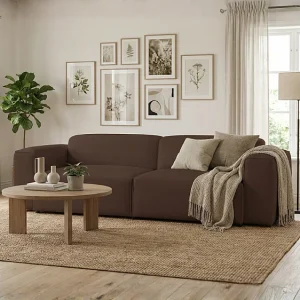 HUNZA – sofa 3-osobowa z funkcją spania 152×202 cm, tkanina Fjord 47 brązowa 4908316 HUNZA – sofa 3-osobowa z funkcją spania 152×202 cm, tkanina Fjord 47 brązowa 4908316