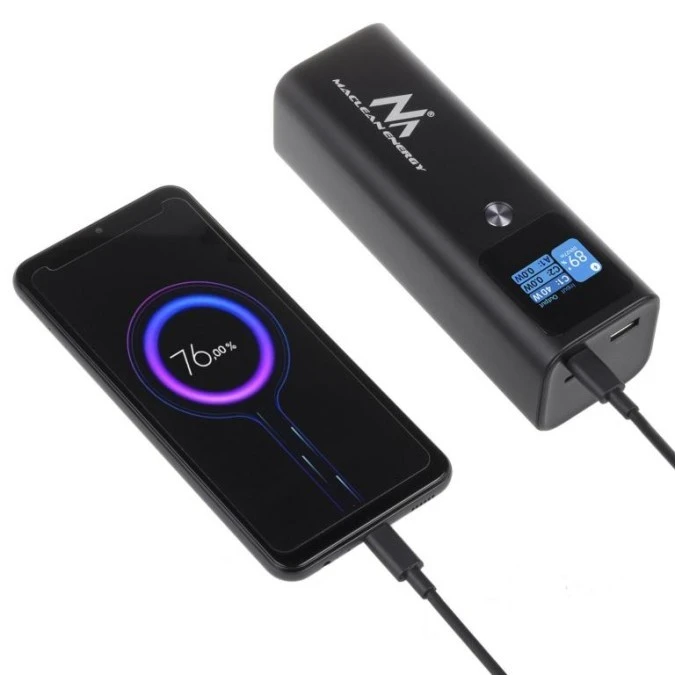 Mobilna bateria Power Bank Maclean, 24600mAh, Power Delivery (PD) 140W, Fast/Quick/Super Charge, 88,56Wh, 2x Typ‑C, USB, MCE335 - obrazek 2