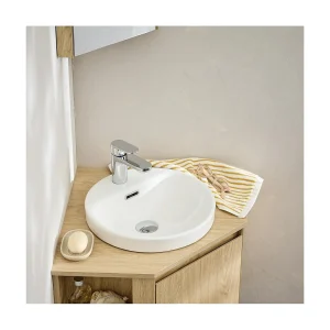 JADE 37cm okrągła półwpuszczana biała ceramiczna umywalka 4142931 JADE 37cm okrągła półwpuszczana biała ceramiczna umywalka 4142931