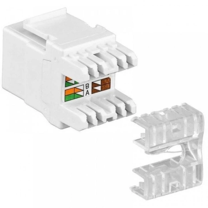 Moduł Keystone RJ45 Cat5e, UTP, LSA, biały - obrazek 1