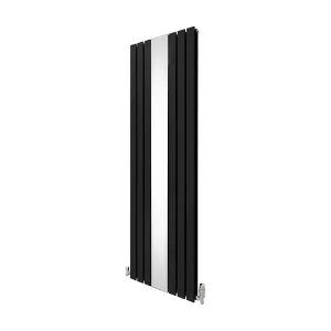 Grzejnik i zawory z płaskim lustrem – 1800 mm x 565 mm – czarny 3485976 Grzejnik i zawory z płaskim lustrem – 1800 mm x 565 mm – czarny 3485976