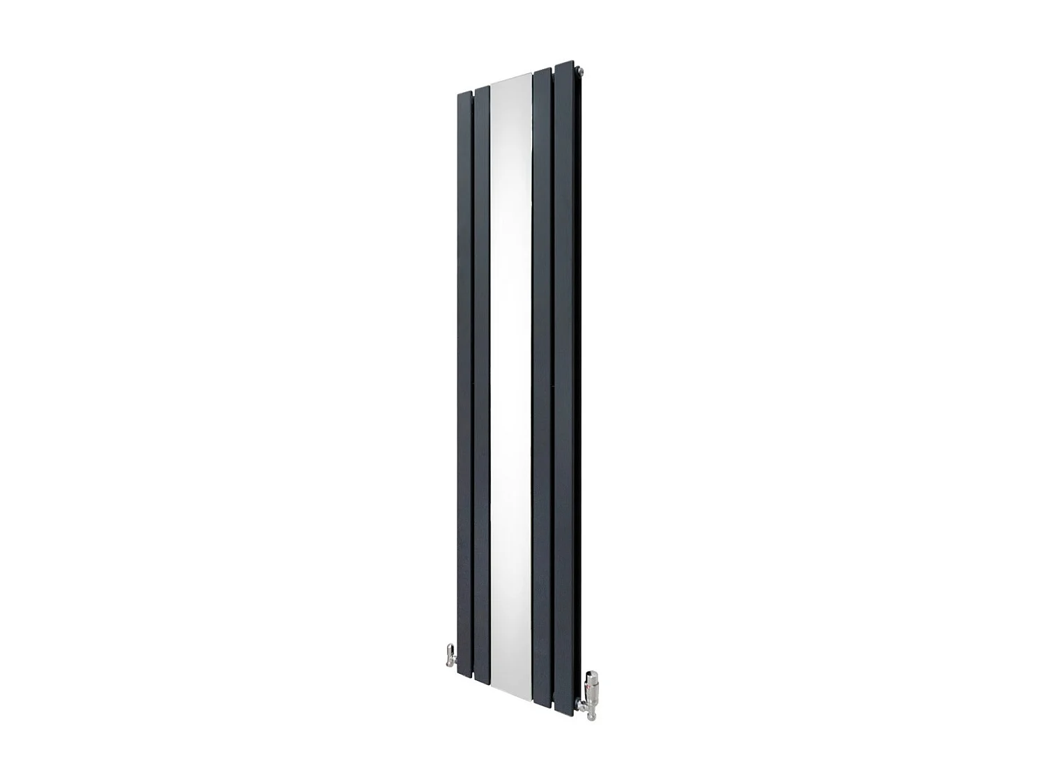 Grzejnik i zawory z płaskim lustrem - 1800 mm x 425 mm - antracytowy szary 3485989 - obrazek 1