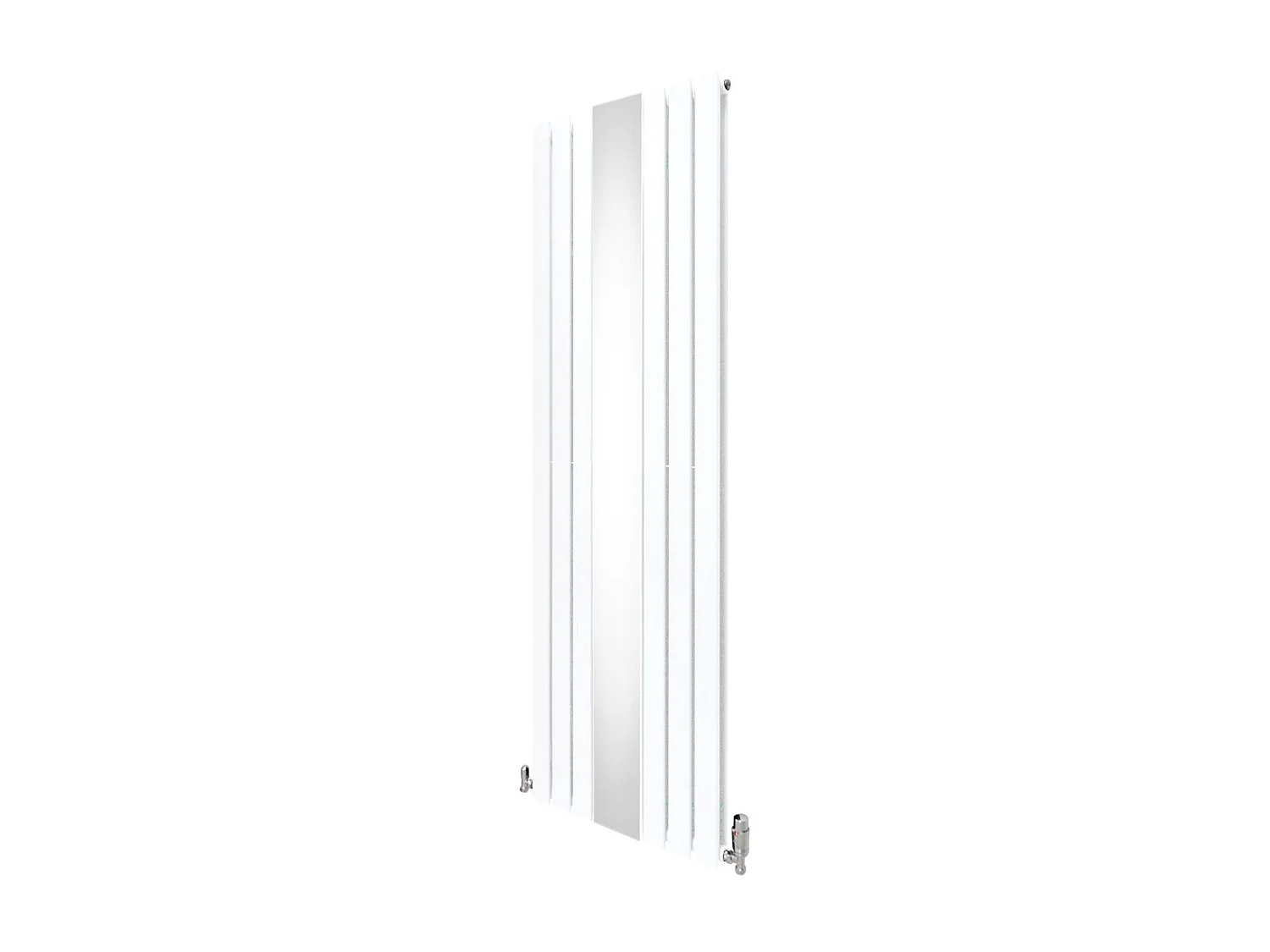 Grzejnik z płaskim lustrem i zaworami - 1800 mm x 565 mm - biały 3486020 - obrazek 1