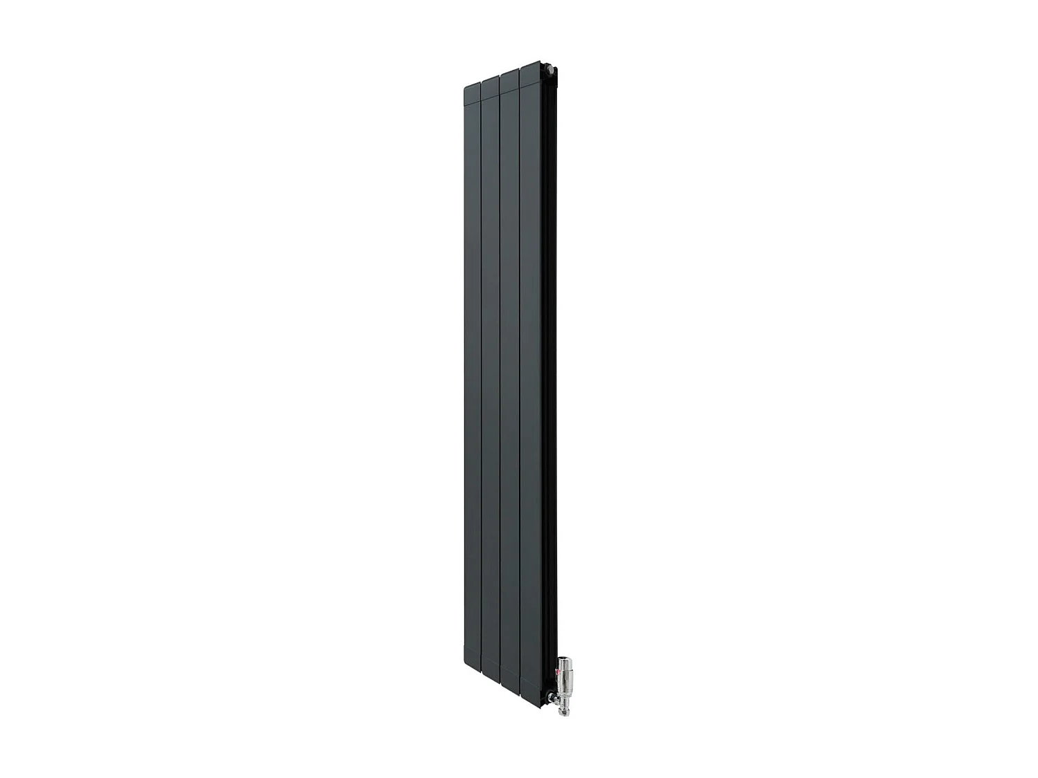 Grzejnik aluminiowy i zawory - 1800 mm x 315 mm - antracytowy szary 3486056 - obrazek 1