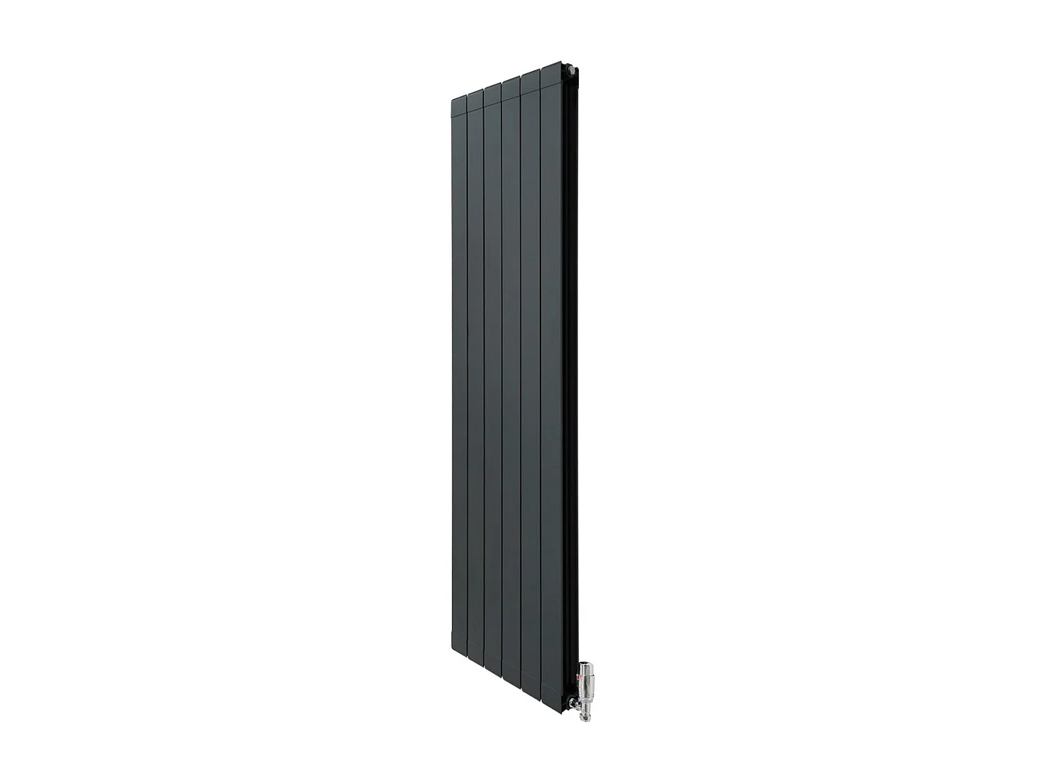 Grzejnik aluminiowy i zawory – 1800 mm x 475 mm – antracytowy szary 3486061 - obrazek 1