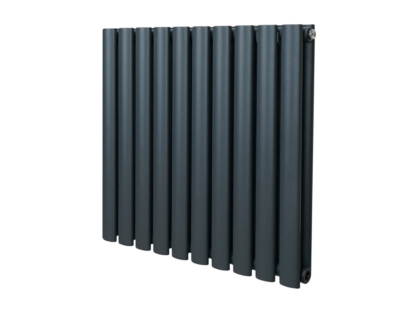 Grzejnik kolumnowy owalny – 600 mm x 600 mm – antracytowo-szary 3486092 - obrazek 1