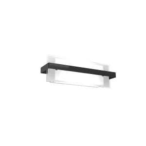 Kinkiet Toplight Cross 2-punktowy z gniazdem E27, czarno-biała rama, nowoczesny design 44x12x15cm 4139052