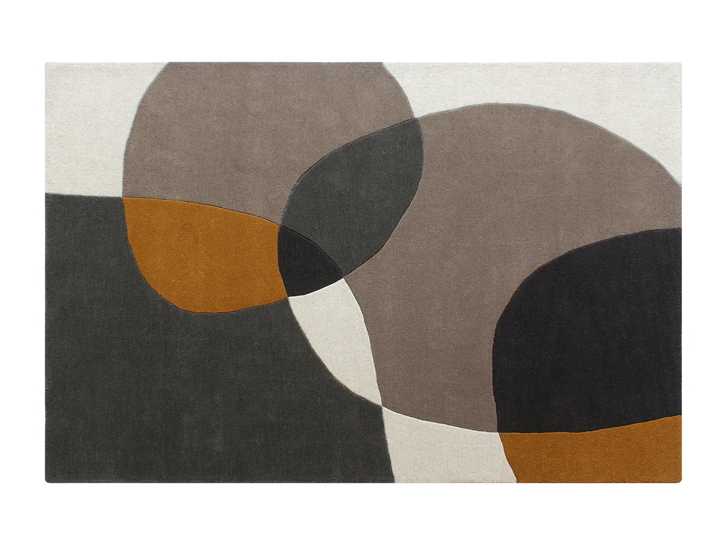 Dywan tuftowany 100% wełna wzory abstrakcyjne - 200 x 290 cm - Taupe i szary - 2400 g/m² - GUALINA 4826232 - obrazek 1