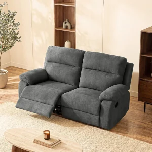 Kanapa 2-osobowa TOLZANO z tkaniny, z funkcją relax – kolor antracytowy 113253 Kanapa 2-osobowa TOLZANO z tkaniny, z funkcją relax – kolor antracytowy 113253