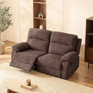 Kanapa 2-osobowa TOLZANO z tkaniny, z funkcją relax – kolor brązowy 113259 Kanapa 2-osobowa TOLZANO z tkaniny, z funkcją relax – kolor brązowy 113259