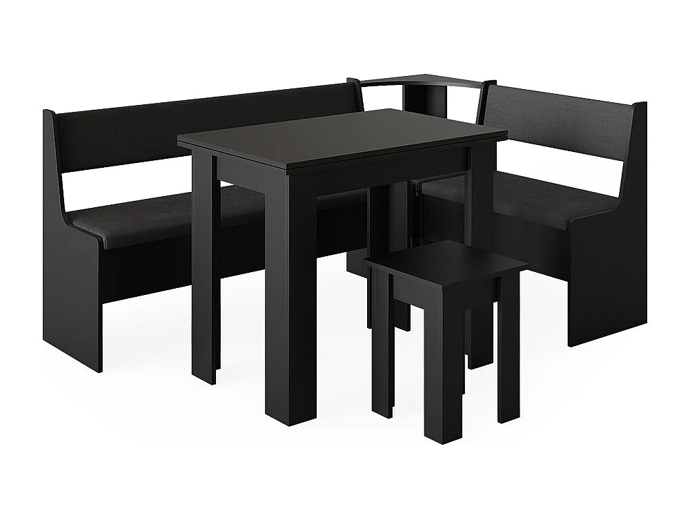 Grupa ławek narożnych czarny 180x120x80 roman 4773616 - obrazek 1