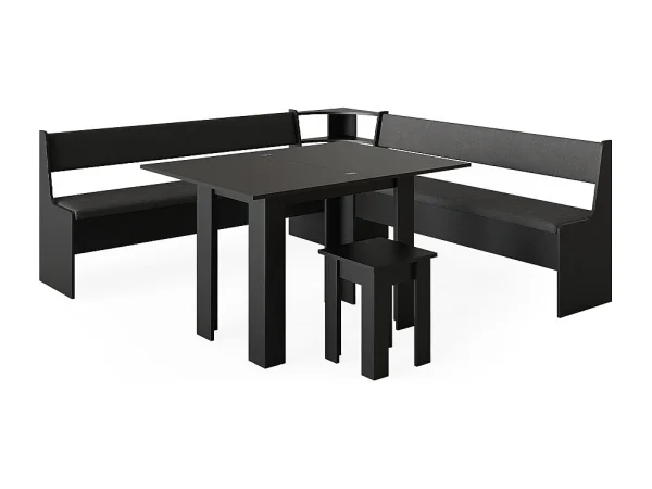 Grupa ławek narożnych czarny 210x210x80 roman 4773575 Grupa ławek narożnych czarny 210x210x80 roman 4773575
