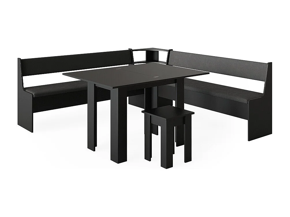 Grupa ławek narożnych czarny 210x210x80 roman 4773575 - obrazek 1