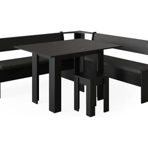 Grupa ławek narożnych czarny 180x180x80 roman 4773557 Grupa ławek narożnych czarny 180x180x80 roman 4773557