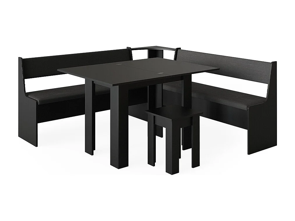 Grupa ławek narożnych czarny 180x180x80 roman 4773557 - obrazek 1