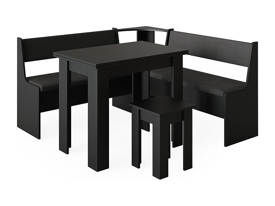 Grupa ławek narożnych czarny 150x150x80 roman 4773577 - obrazek 1