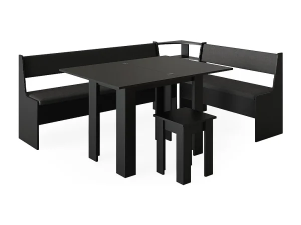 Grupa ławek narożnych czarny 210x150x80 roman 4773584 Grupa ławek narożnych czarny 210x150x80 roman 4773584