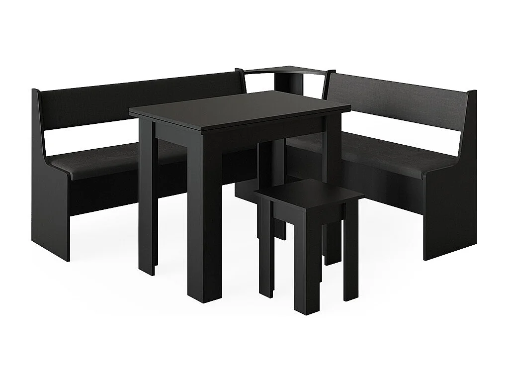 Grupa ławek narożnych czarny 180x150x80 roman 4773546 - obrazek 1