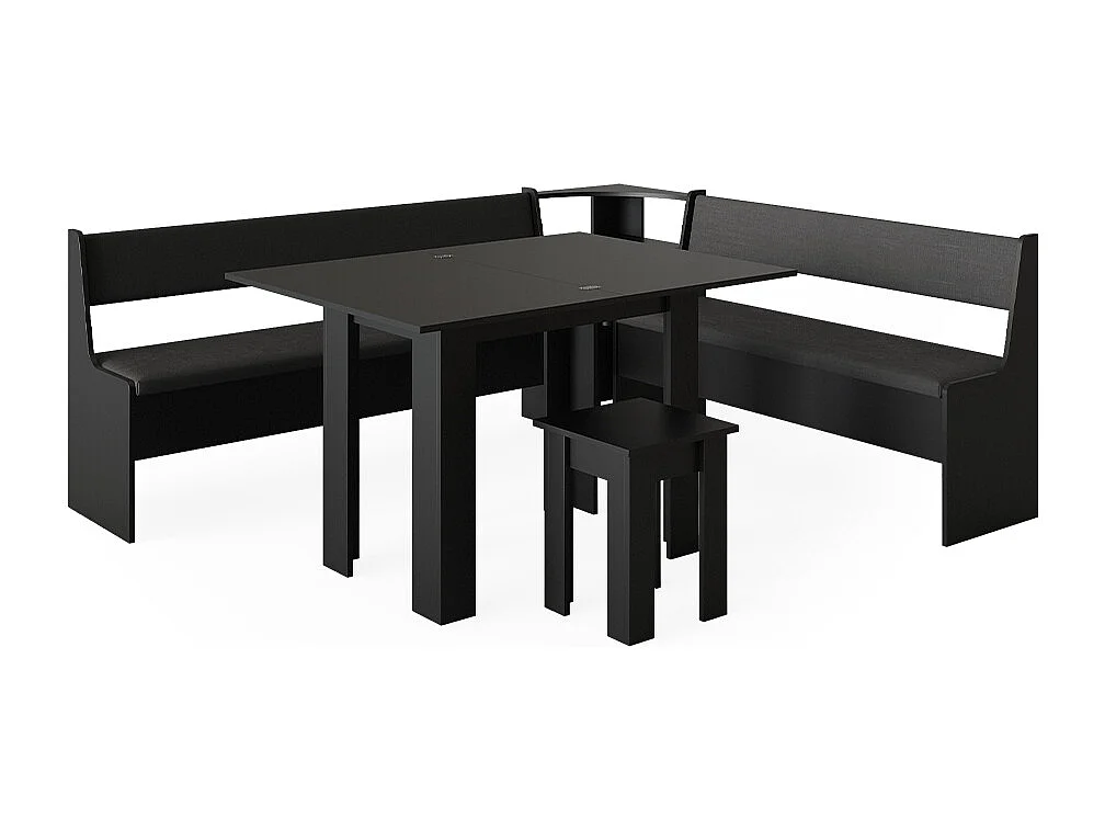 Grupa ławek narożnych czarny 210x180x80 roman 4773599 - obrazek 1