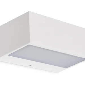 IONA nowoczesny kinkiet – d?. 18 cm – E27 ø45 – 40W – aluminium i bia?y – IP44 – góra i dó? 3715118