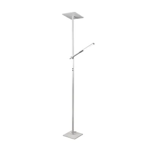 Ideal – Biała metalowa lampa stojąca LED wys. 180 cm Fabas Luce – 2 lampy 40 W i 8 W ze zintegrowaną diodą LED 3000 K 4539996