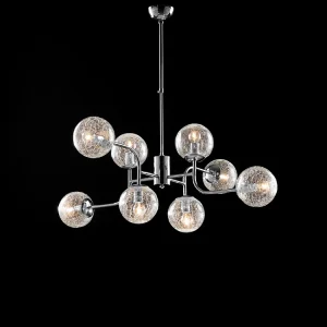 Lampa wisząca Ikarus z polerowanego chromowanego żelaza 8 lamp X 93 Ø93 BL213-8-CR 3717128 Lampa wisząca Ikarus z polerowanego chromowanego żelaza 8 lamp X 93 Ø93 BL213-8-CR 3717128