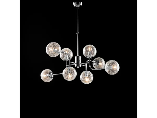 Lampa wisząca Ikarus z polerowanego chromowanego żelaza 8 lamp X 93 Ø93 BL213-8-CR 3717128 Lampa wisząca Ikarus z polerowanego chromowanego żelaza 8 lamp X 93 Ø93 BL213-8-CR 3717128