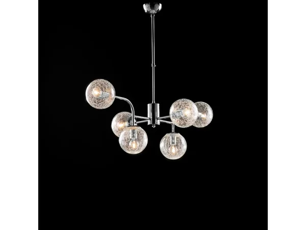 Lampa wisząca Ikarus z polerowanego chromowanego żelaza 6 lamp X 92 Ø86 BL213-6-CR 3717207 Lampa wisząca Ikarus z polerowanego chromowanego żelaza 6 lamp X 92 Ø86 BL213-6-CR 3717207
