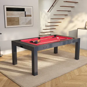 Stół wielofunkcyjny 4 w 1 – Bilard & Ping-pong & Hokej powietrzny – Czarny – 213 x 121 x 81.2 cm – GRAYSON 4770953