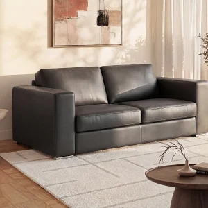Kanapa 3-osobowa z ekspresowym mechanizmem rozkładania z ekoskóry CALITO – Czarny – Wymiary miejsca do spania: 140 cm – Materac 18 cm 129577 Kanapa 3-osobowa z ekspresowym mechanizmem rozkładania z ekoskóry CALITO – Czarny – Wymiary miejsca do spania: 140 cm – Materac 18 cm 129577
