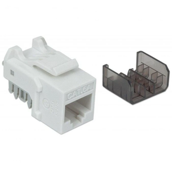 Moduł Keystone RJ45 Cat6a 10 Gigabit, UTP, biały - obrazek 1